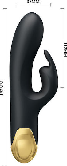 Baile Royal Pleasure Double Pleasure Vibrator Rabbit 19.2cm Black & Gold