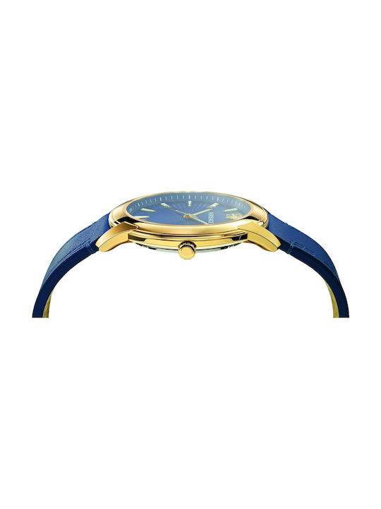 Versace Watch Battery with Blue Leather Strap VELQ00319