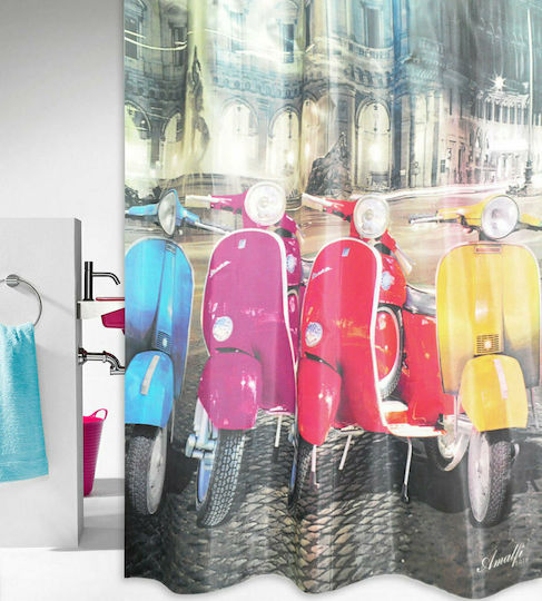 San Lorentzo Vespa Fabric Shower Curtain 180x180cm Multicolour 1847