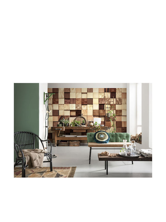 Wall Mural Lumbercheck Beige L368xW254cm