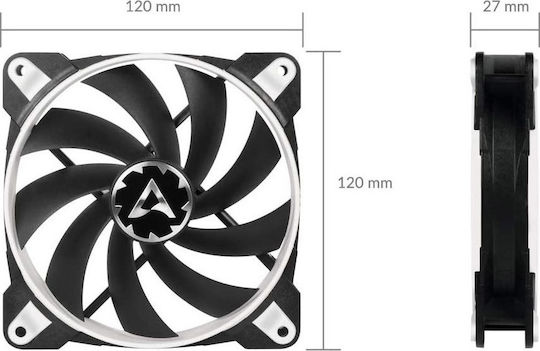 Arctic BioniX F120 Case Fan (1800rpm / 69cfm) Χωρίς Led Φωτισμό και Σύνδεση 4-Pin PWM Λευκό