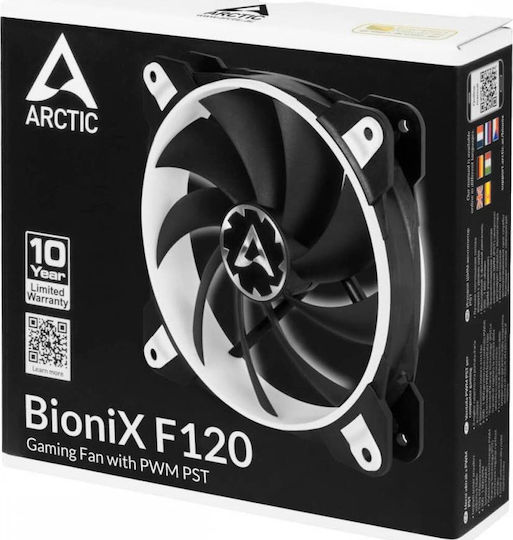 Arctic BioniX F120 Case Fan (1800rpm / 69cfm) Χωρίς Led Φωτισμό και Σύνδεση 4-Pin PWM Λευκό