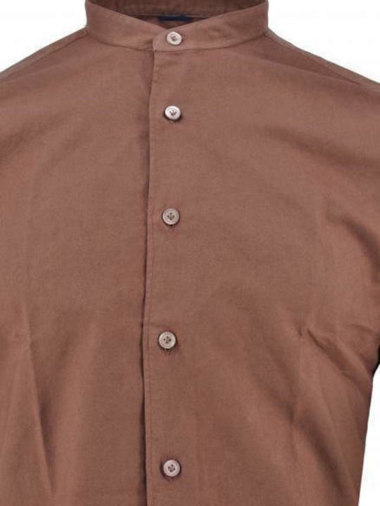 Mao shirt BRANCACCIO BDR4204 terracotta BDR4204-FXM