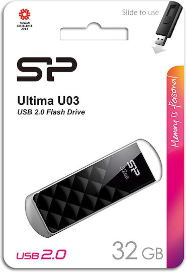 Silicon Power Ultima U03 32GB USB 2.0 Stick Μαύρο