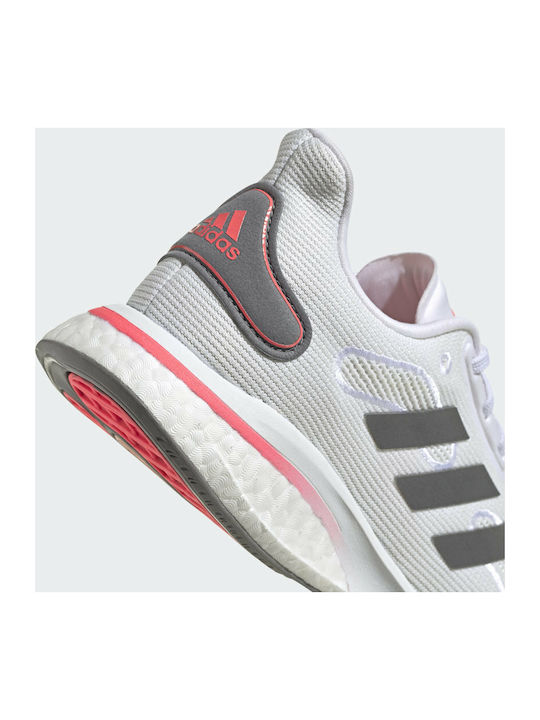 Supernova Women's Running Sport Shoes Cloud White / Grey Five / Signal Pink / Coral