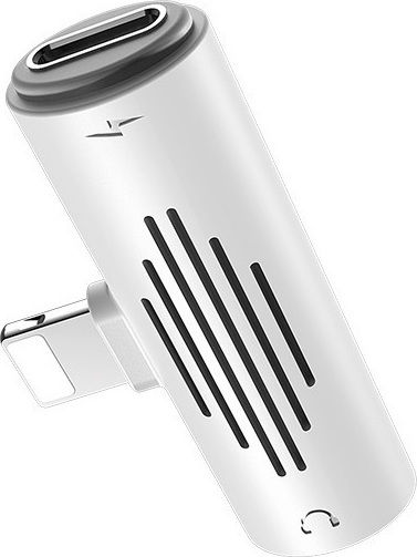 Borofone BV7 Конвертор Lightning мъжки към 3.5mm / Lightning женски Бял 1бр