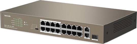 Tenda TEF1118P-16-150W Unmanaged L2 PoE+ Switch με 16 Θύρες Ethernet και 1 SFP Θύρα