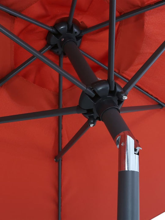 Circular Aluminum Garden Parasol Orange Diameter 2m