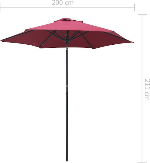 Rundschreiben Aluminium Burgundische Garten- und Terrassen-Sonnenschirm F2m
