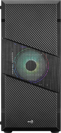 Aerocool Menace Saturn RGB Gaming Midi Tower Κουτί Υπολογιστή με Πλαϊνό Παράθυρο Μαύρο