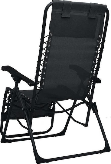 vidaXL Liegestuhl-Sessel Strand Schwarz 65x50cm.