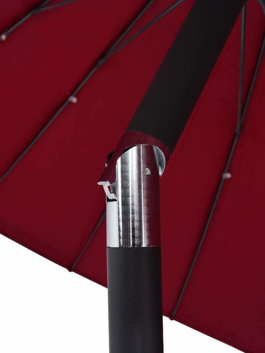 Round Aluminum Garden Parasol Burgundy Φ2.7m