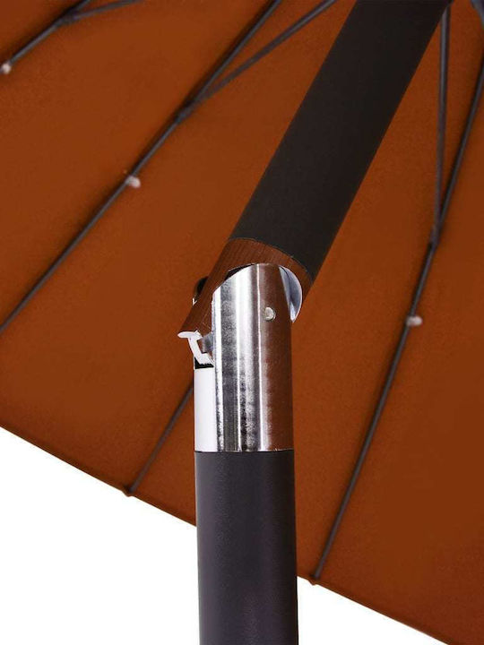 Aluminum Circular Parasol Orange Diameter 2.7m