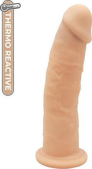 Dream Toys Real Love Premium Silicone Dildo Thermo Reactive Glass Dildo With Suction Cup Flesh 19cm