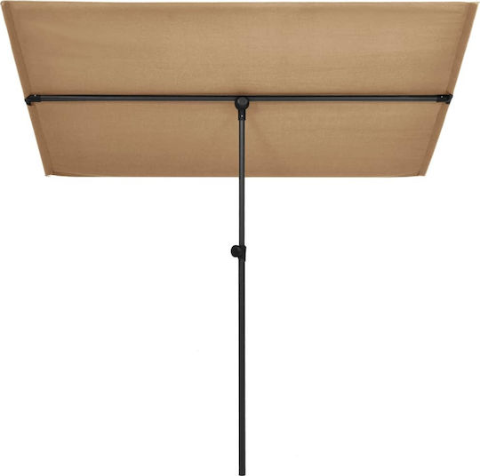 Professional Squared Aluminum Beige Parasol 2x1.5m
