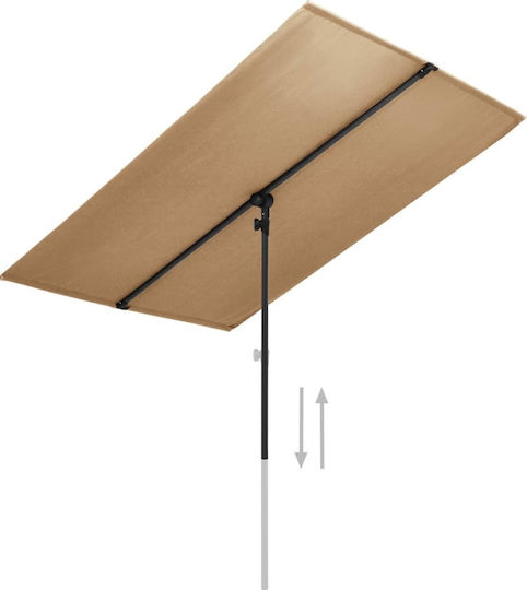Professional Squared Aluminum Beige Parasol 2x1.5m