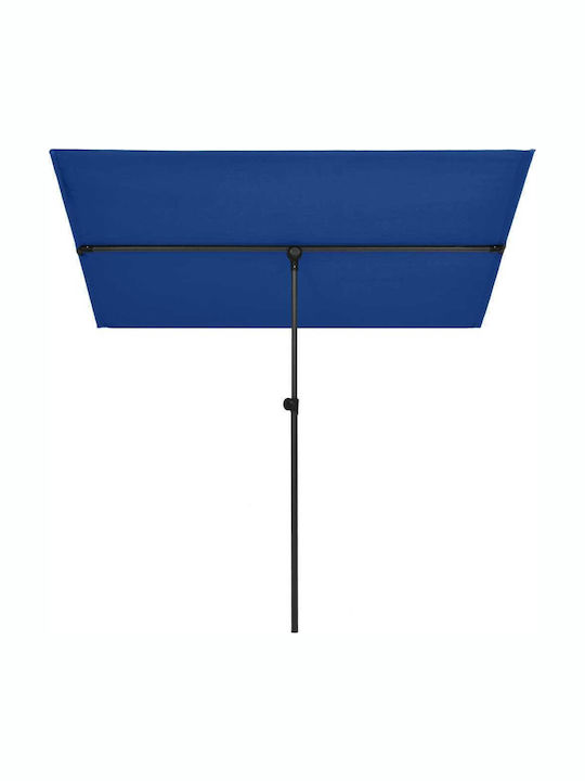 Professioneller Quadratischer Aluminium Garten- und Terrassen-Sonnenschirm Blau 2x1.5m