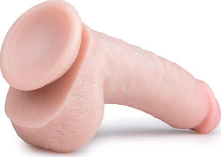 Easytoys Glass Dildo with Balls and Suction Cup Flesh 20cm