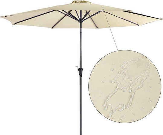 Circular Garden Parasol Metal White 3x2.52m