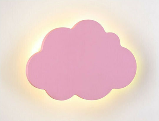 Aca Led Wooden Kids Wall Light Cloud Pink Aca Led Wooden Kids Wall Light Cloud Pink
