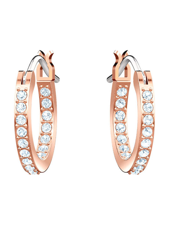 Swarovski Duo Evil Eye Hoop Обици Висящи Позлатен с Камъни