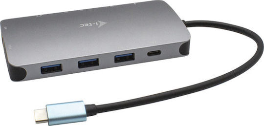 i-tec USB-C Docking Station with 4K PowerDelivery Ethernet and Connection for 2 Monitors Silver