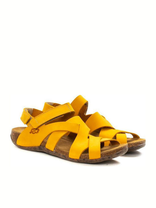 Women's Leather Sandals LOINTS OF HOLLAND 31821 0396 YELLOW YELLOW