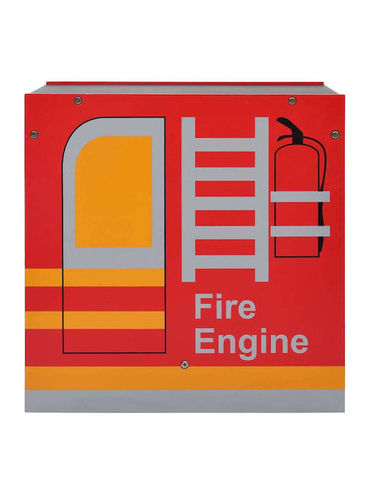 Fire Truck Kids Table and Chairs Set made of Wood Red vidaXL