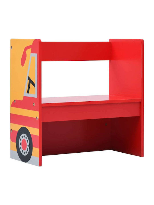 Fire Truck Kids Table and Chairs Set made of Wood Red vidaXL