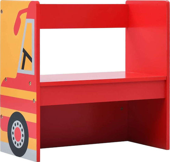 Fire Truck Kids Table and Chairs Set made of Wood Red vidaXL