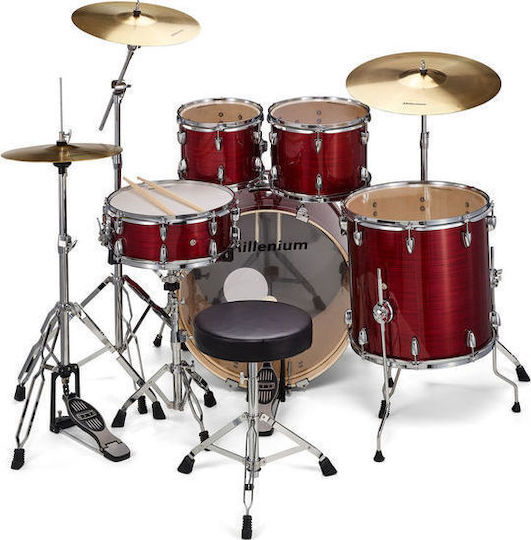 Millenium MX422 Standard Set Drum Set Red Lining