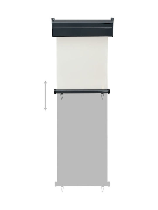 vidaXL Πλαϊνό Ρολό Σκίασης Βεράντας Κρεμ 0.6x2.5m