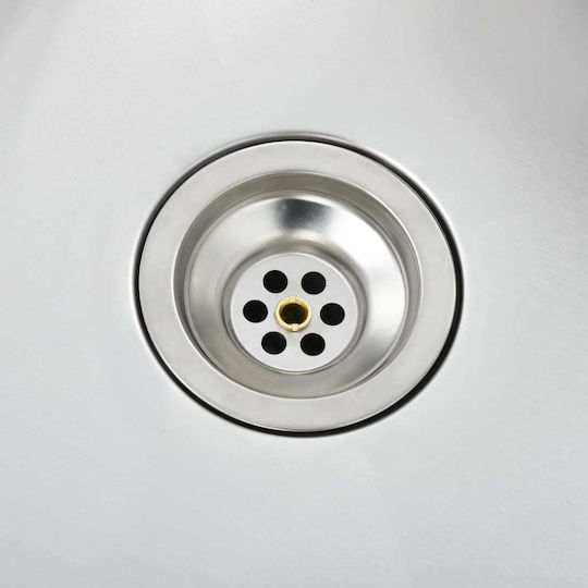 vidaXL Drop-In Sink Inox Brushed W111.5xD44cm Silver