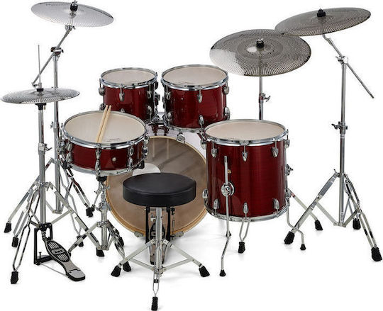 Millenium Hybrid Practice Set Drum Set Red Lining