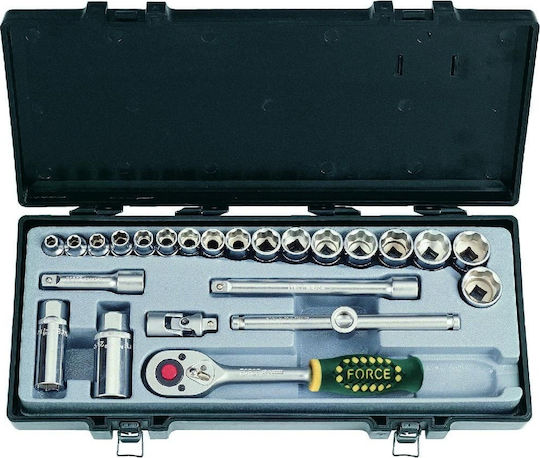 Force Ratschen- & Steckschlüssel-Sets 3\8" 24Stück