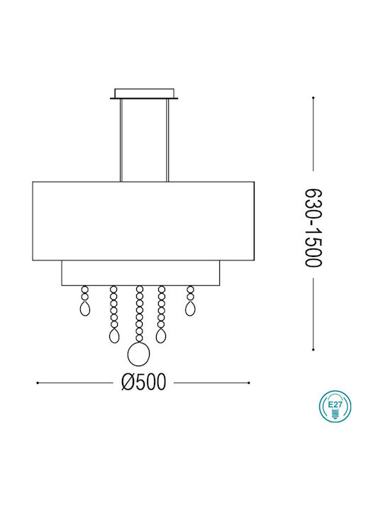 Ideal Lux Opera SP4 Πολυέλαιος 4xE27 με Καπέλα Λευκός 182179