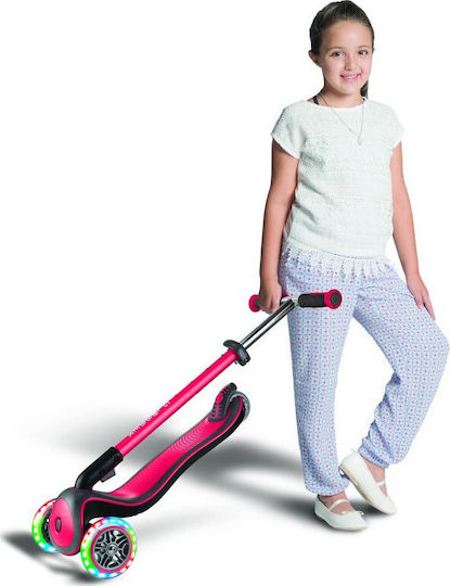 Globber Kids Scooter Foldable Elite Deluxe Lights 3-Wheel for 3+ Years Red
