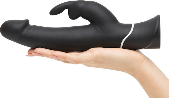 Happy Rabbit Realistic Vibrator Δονητής Rabbit 25.4cm Black