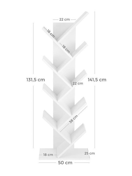 Bookcase White 50x25x141.5cm