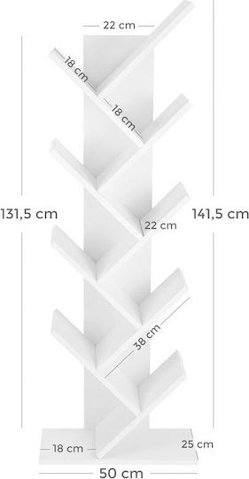 Bookcase White 50x25x141.5cm