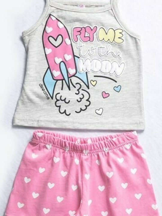 Dreams by Joyce Set Top & Bottom Kids Summer Pyjamas Gray