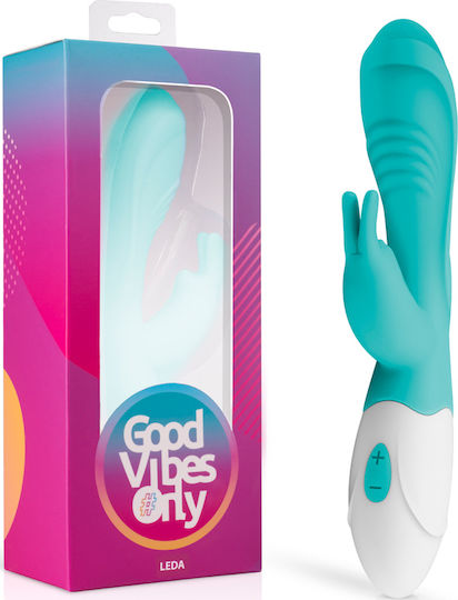 Good Vibes Only Leda Rabbit Vibrator Вибратор Заек 20см Teal
