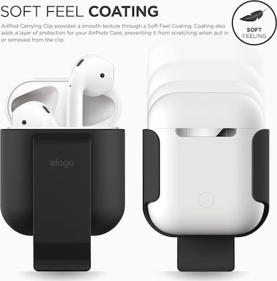 Elago Carrying Clip Holder Holder in Black color for Apple AirPods 1 / AirPods 2