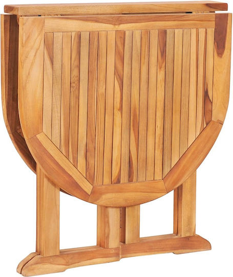 Outdoor Dinner Foldable Wood Table Natural 120x70x75cm