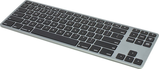 Matias Aluminum Tenkeyless Ασύρματο Bluetooth Πληκτρολόγιο Αγγλικό UK Συμβατό με Mac Γκρι
