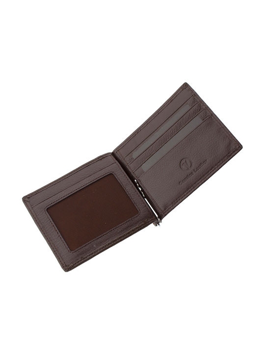 Verde Men's Leather Card Wallet Brown