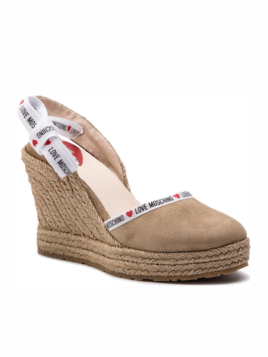 Moschino Platforme dama în stil espadrile Bej JA1027AI07JF0105