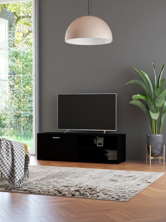 TV Stand Wooden Black L120xW34xH37cm