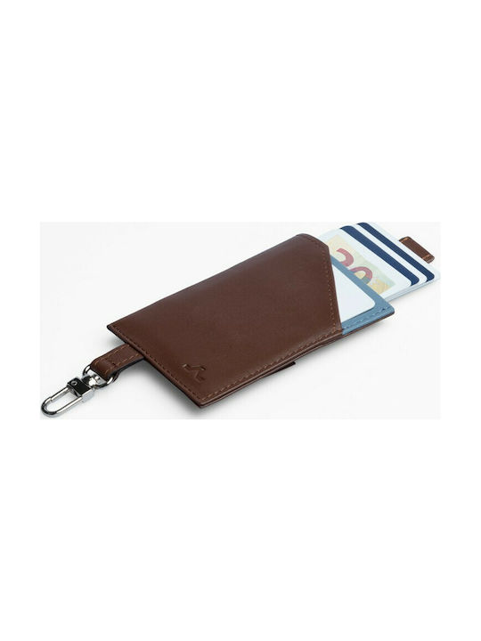 Roik Cards & Keys Men's Leather Card Wallet with RFID Brown