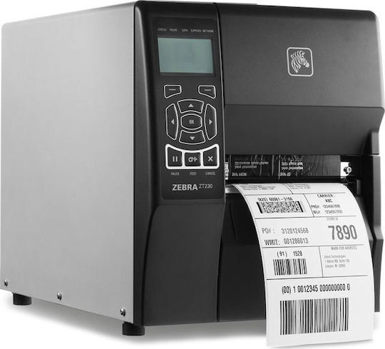 Zebra ZT230 Εκτυπωτής Ετικετών Θερμικής Μεταφοράς USB, Serial, Parallel 203 dpi